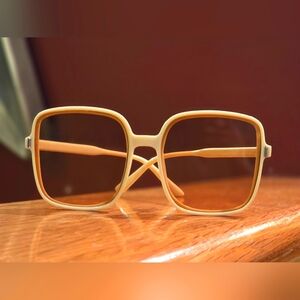 Cream Square Sunglasses